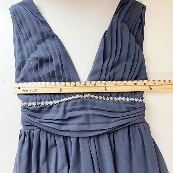 Lulus Heavenly Hues Chiffon Formal Maxi Dress Gown V-neck Empire Waist - Size XS - Picture 9 of 12